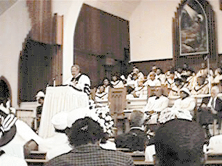 OUR PASTOR ON DUTY WITH THE SENIOR CHOIR
FIRST SUNDAY MORNING SERVICE