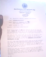 LETTER DATED:  OCT. 22, 1998=TO: WORSHIPFUL MASTERS,WARDEN AND BROTHERS